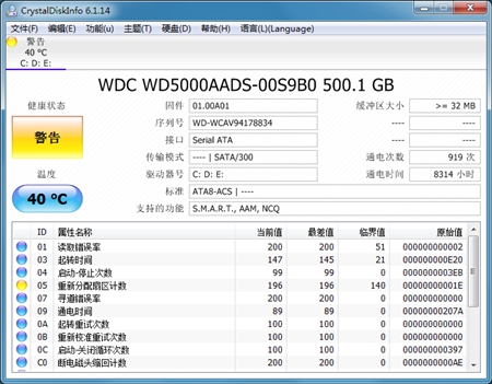 CrystalDiskInfo硬盘信息检测工具v6.1.14官方绿色中文版For Win