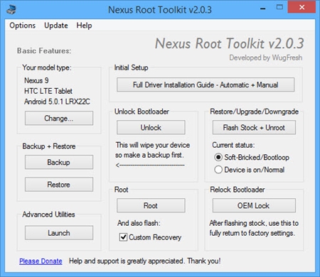 Google谷歌Nexus手机ROOT Toolkit解锁工具2.0.3版