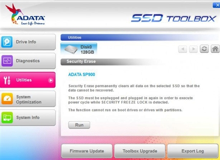 ADATA威刚SSD Toolbox固态硬盘管理工具2.3版